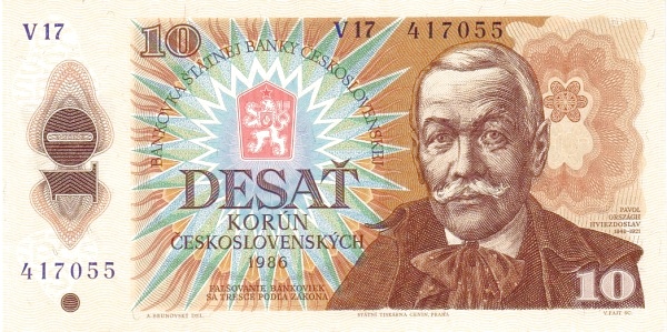 10 Korún Československých CSK Banknote (Modern Socialist Issue) 1986