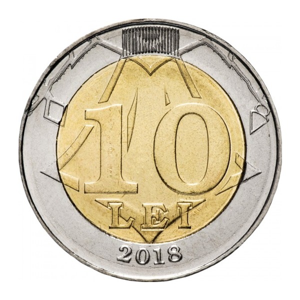 10 lei coin Moldova (reverse)