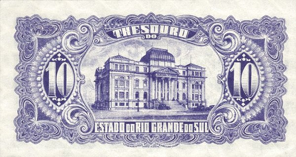 10 Mil Reis BRA Banknote (Brazil Banknote Issue) 1933 (reverse)