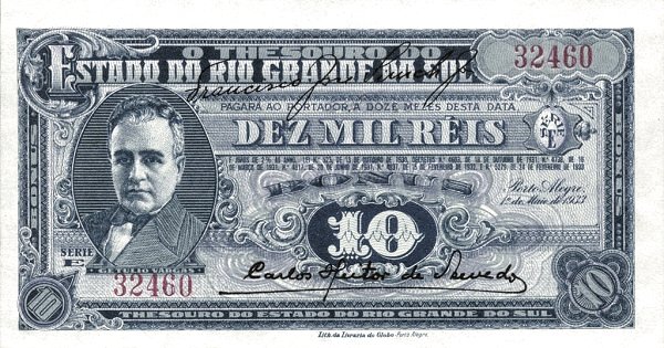 10 Mil Reis BRA Banknote (Brazil Banknote Issue) 1933