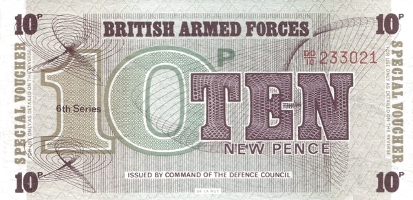 10 New Pence GBP Banknote (Elizabeth II) 1972