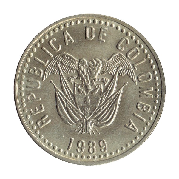 10 Pesos coin Colombia (laurel wreath)