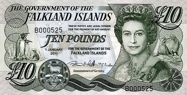 10 Pounds FLK Banknote (2005–2011 Issue) 2011