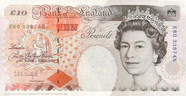 10 Pounds GBP Banknote (Elizabeth II) 1992-1993
