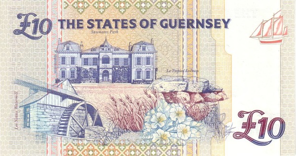 10 Pounds GGY Banknote (ND (1994–2023) Modern Issue) 1995-2023 (reverse)