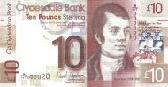 10 Pounds Sterling GBR Banknote (Clydesdale Bank Issue) 2009-2014