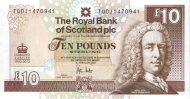 10 Pounds Sterling GBR Banknote (Royal Bank of Scotland Issue) 2012