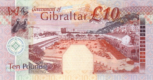 10 Pounds Sterling GIB Banknote (2002 Issue) 2002 (reverse)