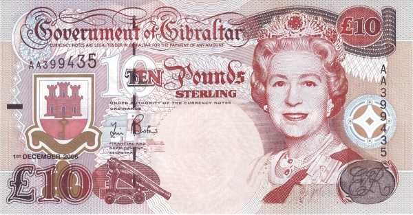 10 Pounds Sterling GIB Banknote (2006 Issue) 2006