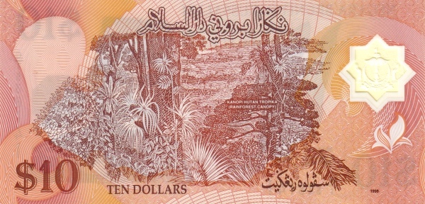 10 Ringgit / Dollars BRN Banknote (1996–2008 Issues) 1996-2008 (reverse)