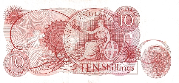 10 Shillings GBP Banknote (Elizabeth II) 1960-1970 (reverse)