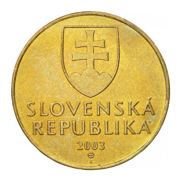 10 Slovak Koruna coin (silver-coloured)