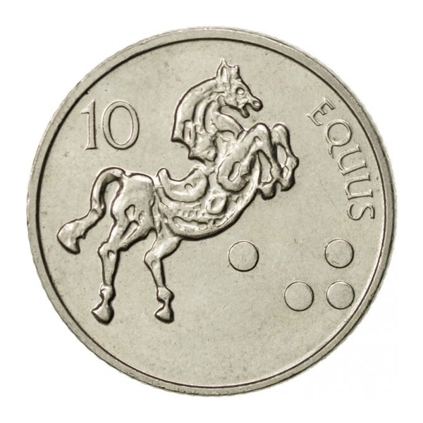 10 Slovenian Tolars coin (reverse)