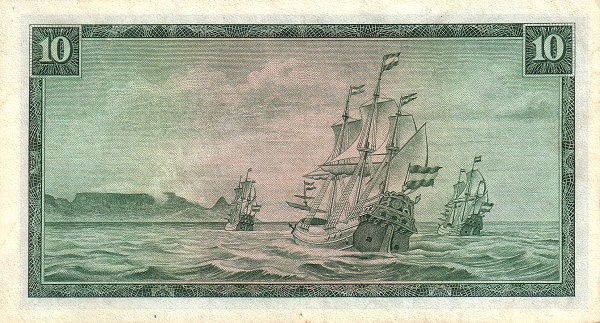 10 South African Rand Banknote (Van Riebeeck Framed) (reverse)