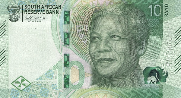 10 South African Rand Rhinocerus Banknote