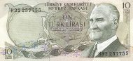 10 Türk Lirası TUR Banknote (Late Old Lira) 1970
