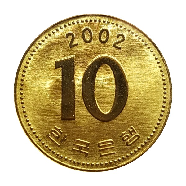 10 Won coin (Dabotap Pagoda, Brass, 1983-2006) (reverse)