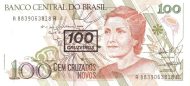 100 Brazilian Cruzeiros Banknote (Cecilia Meireles)