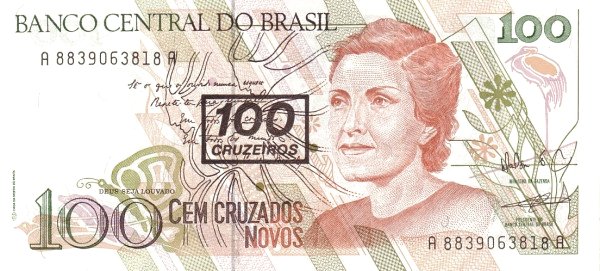 100 Brazilian Cruzeiros Banknote (Cecilia Meireles)