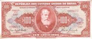 100 Brazilian Cruzeiros Banknote (Dom Pedro Ii Red Type)