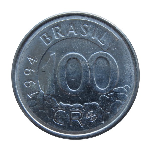 100 Cruzeiros Reais coin (Maned Wolf)