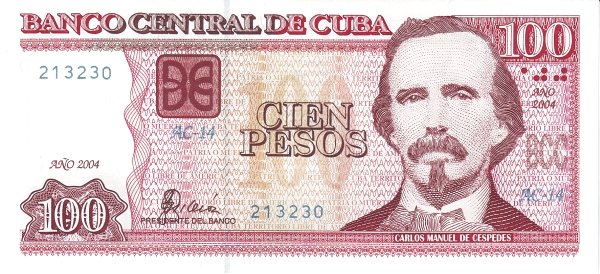 100 Cuban Pesos Banknote (Carlos Manuel De Cespedes)