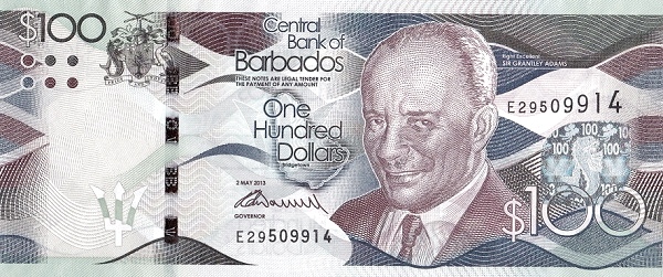 100 Dollars BRB Banknote (2016+ Polymer / Modern Issue) 2013-2018