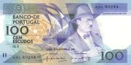 100 Escudos POR Banknote (Mid-20th Century Escudo Notes) 1986-1988