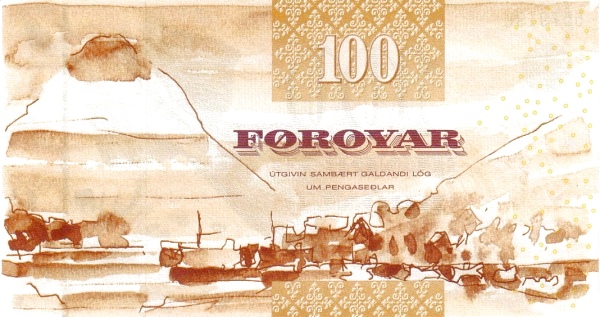 100 Faroese Kronur Banknote (Codfish Tail) (reverse)