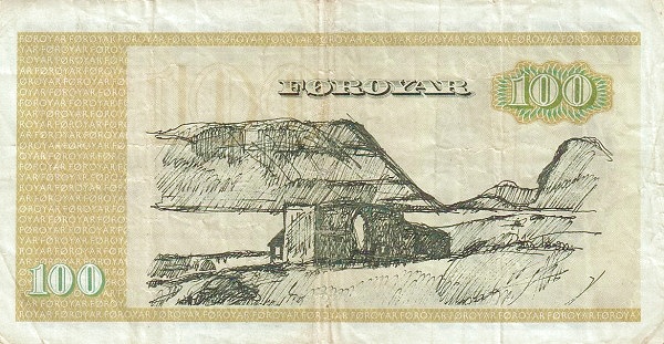 100 Faroese Kronur Banknote (Vu Hammershaimb) (reverse)