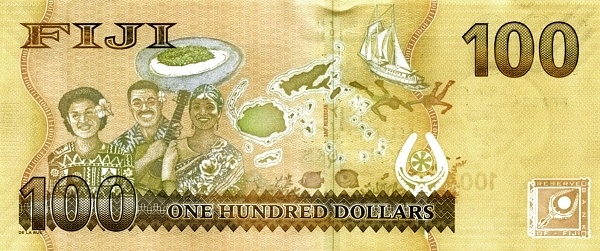 100 Fiji Dollar Banknote (Fiji Cicada) (reverse)