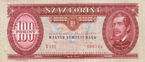 100 Forint HUN Banknote (Post-WWII Inflation / Stabilization) 1992-1995