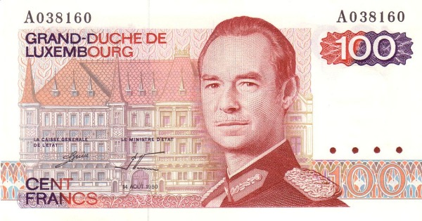 100 Francs Banknote (Grand Duche De Luxembourg)