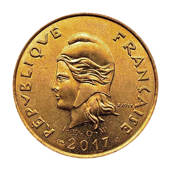 100 Francs coin (Marianne and Moorea, Aluminium Bronze)