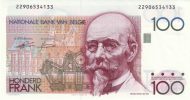100 Francs / Frank BEF Banknote (World War II Issue) 1982-1994