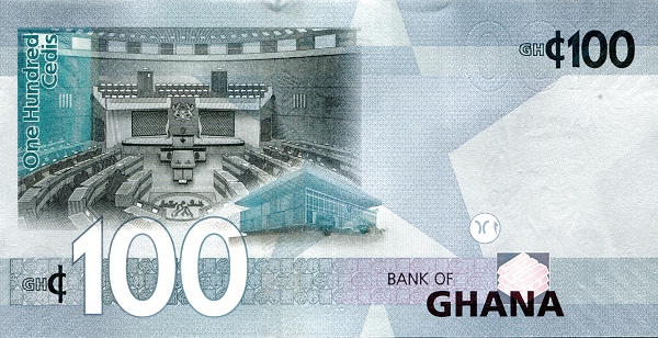 100 Ghanaian Cedi Banknote (Parliament Of Ghana) (reverse)
