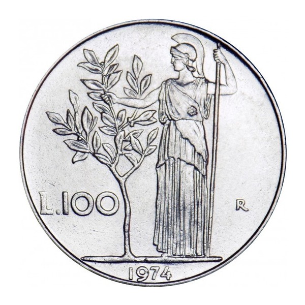 100 Italian Lire coin (reverse)