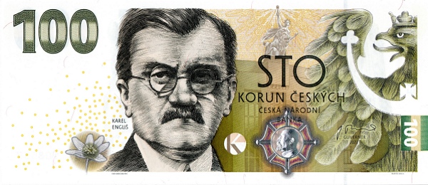 100 Korun Českých CZK Banknote (2019-2026 Commemorative Issue (Creation of Czech Koruna)) 2022