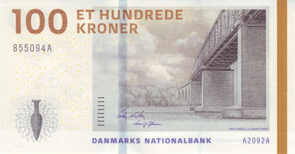 100 Kroner DNK Banknote (Modern Nationalbank Issue) 2009-2015