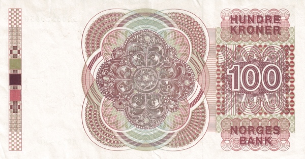 100 Kroner NOR Banknote (Early Krone System (Pre-WWII)) 1983-1994 (reverse)
