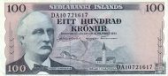 100 Krónur ISL Banknote (Sedlabanki Islands Modern Issue) 1961