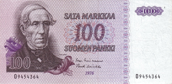 100 Markkaa / Mark FIN Banknote (Modern Markka Issue) 1976
