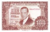 100 Pesetas ESP Banknote (Banco de España (Madrid Issue)) 1953