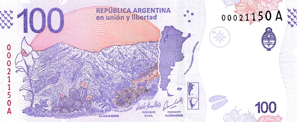100 Pesos ARG Banknote (Standard Issue) 2018 (reverse)