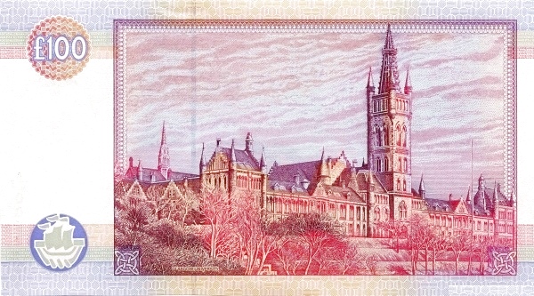 100 Pounds Sterling GBR Banknote (Clydesdale Bank Issue) 1996 (reverse)