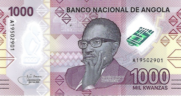 1000 Angolan Kwanza Banknote (Luvili Peak)