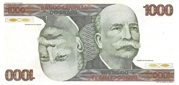 1000 Brazilian Cruzeiros Banknote (Barao Do Rio Branco)