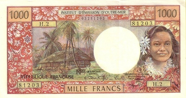 1000 Cfp Francs Banknote (Polynesian Girl)