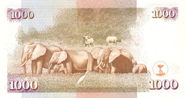 1000 Kenyan Shillings Banknote (1994) (reverse)