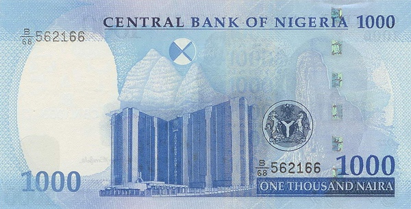 1000 Nigerian Naira Banknote (Central Bank Of Nigeria) (reverse)